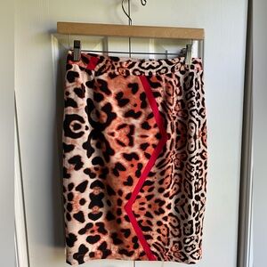 Anthropologie Yoana Baraschi Leopard Print Skirt Size 2 Mob Wife Glam